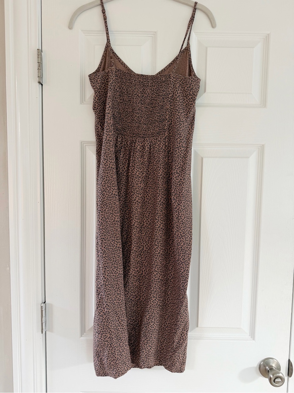Abercrombie & Fitch Spaghetti Strap Brown Animal Print Midi Dress - Picture 2 of 4
